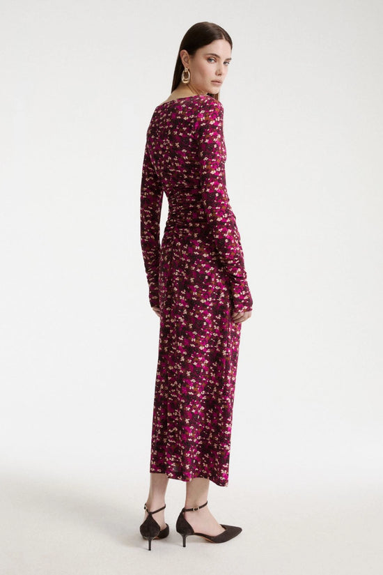 Marella Fuchsia Long Stretch-Jersey Dress