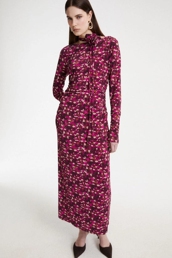 Marella Fuchsia Long Stretch-Jersey Dress