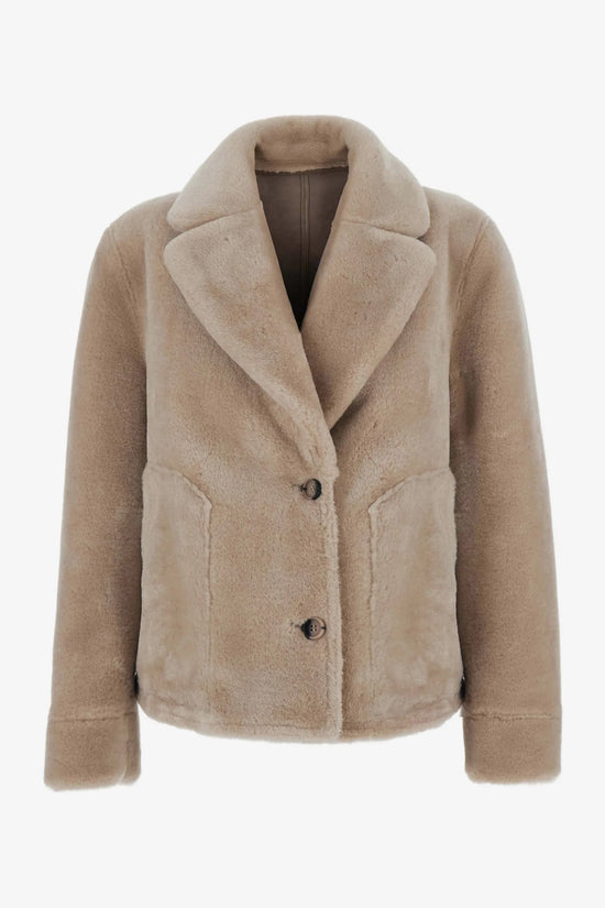 Urbancode Beige & Brown Reversible Faux Shearling Jacket