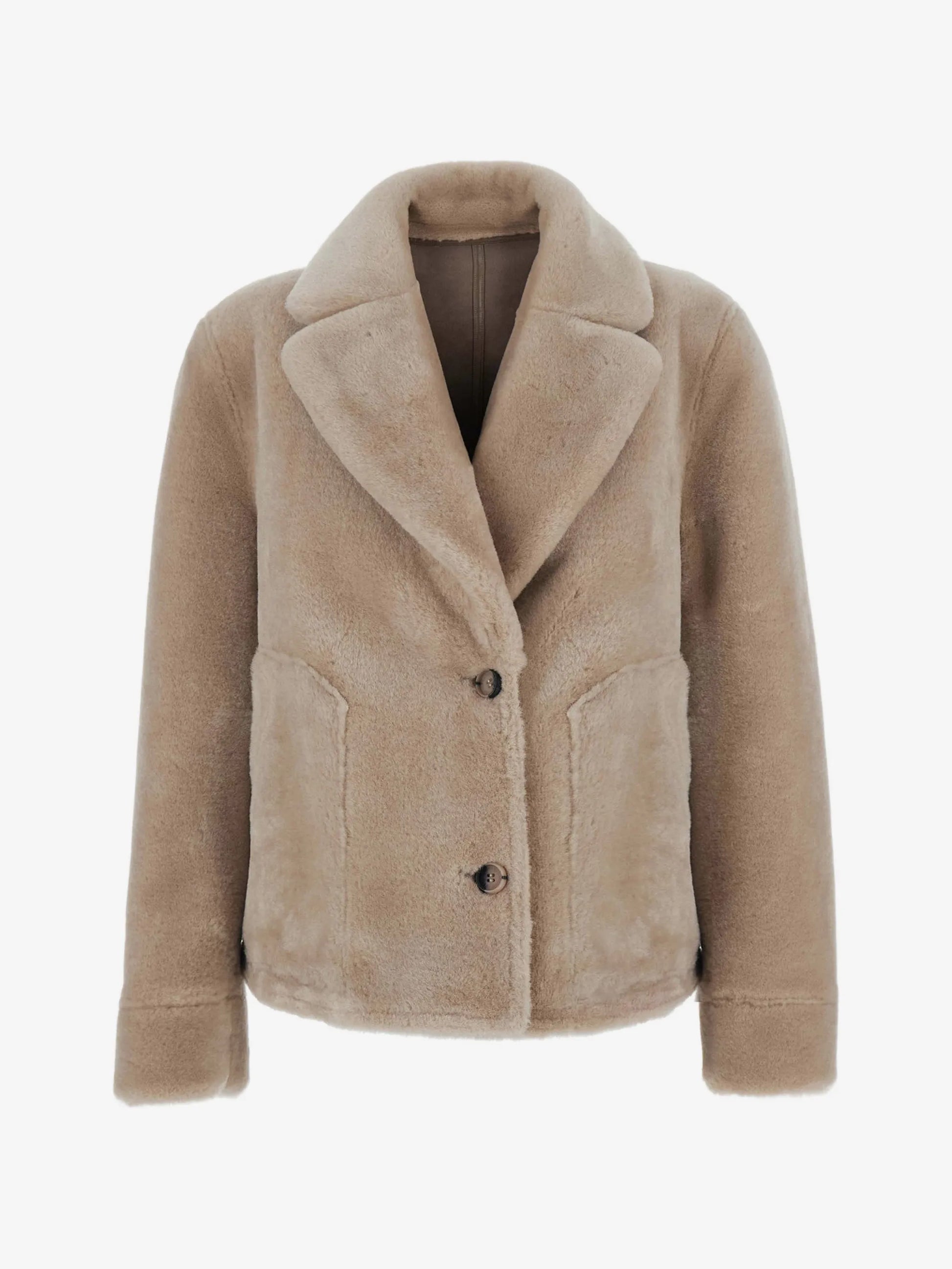 Urbancode Beige & Brown Reversible Faux Shearling Jacket