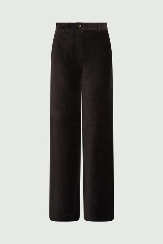 Marella Dark Grey Stretch Cotton Blend Corduroy Trousers