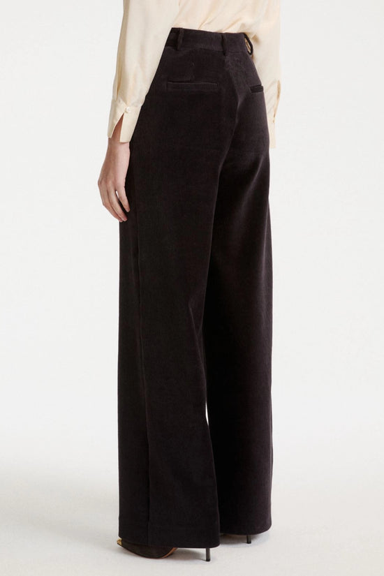 Marella Dark Grey Stretch Cotton Blend Corduroy Trousers