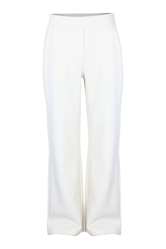 Margittes Chalk Wide Leg Joggers with Elasticated Waist & Pockets