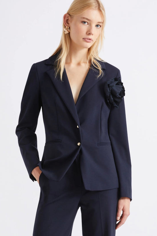 Marella Sport Navy Slim-Fit Jersey Blazer