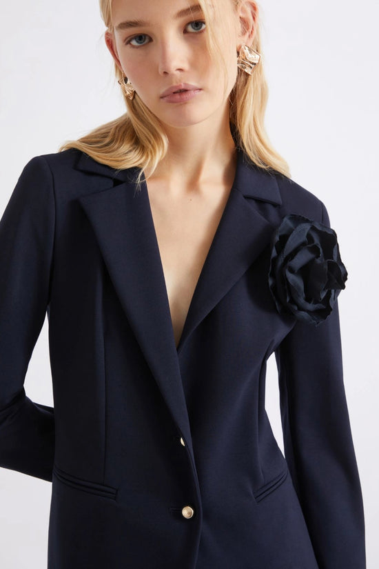 Marella Sport Navy Slim-Fit Jersey Blazer