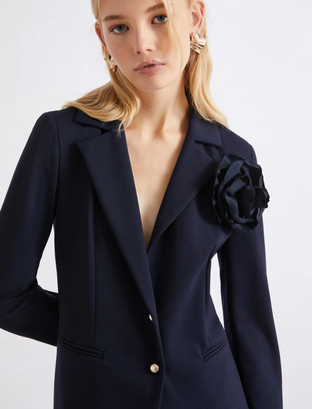Marella Sport Navy Slim-Fit Jersey Blazer
