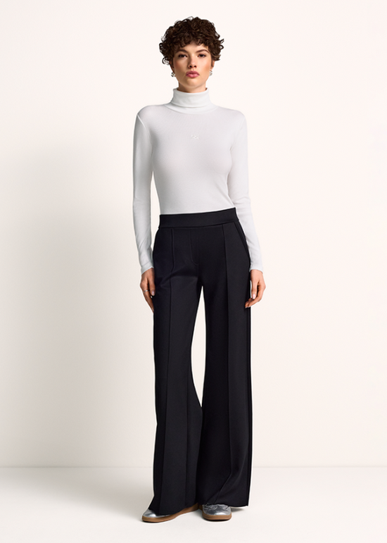 Riani Black Wide-Fit Scuba Trousers