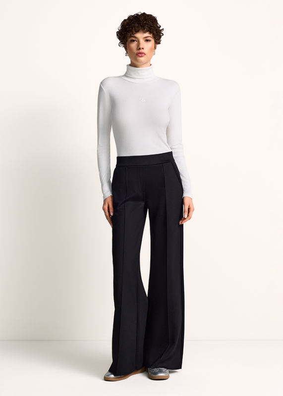 Riani Black Wide-Fit Scuba Trousers