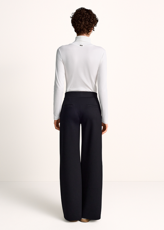 Riani Black Wide-Fit Scuba Trousers