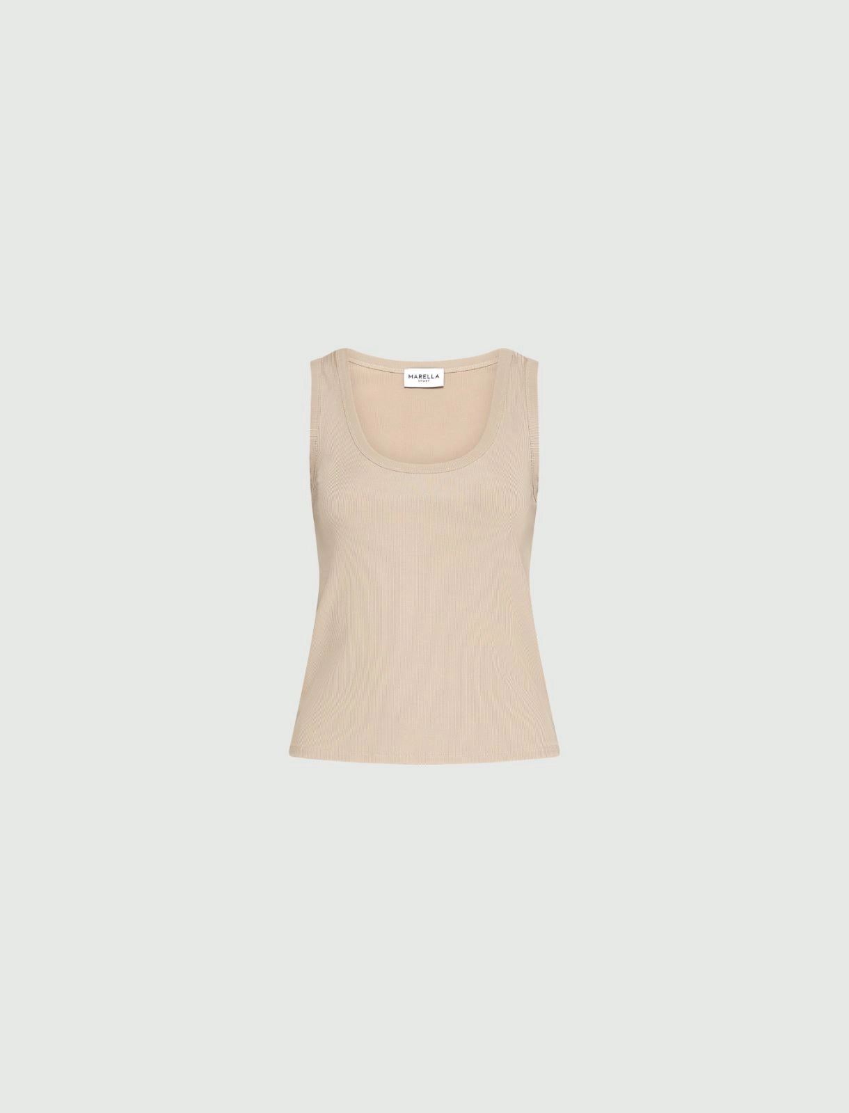 Marella Sport Beige Rib Knit Sleeveless Jersey Top MLSNATALE