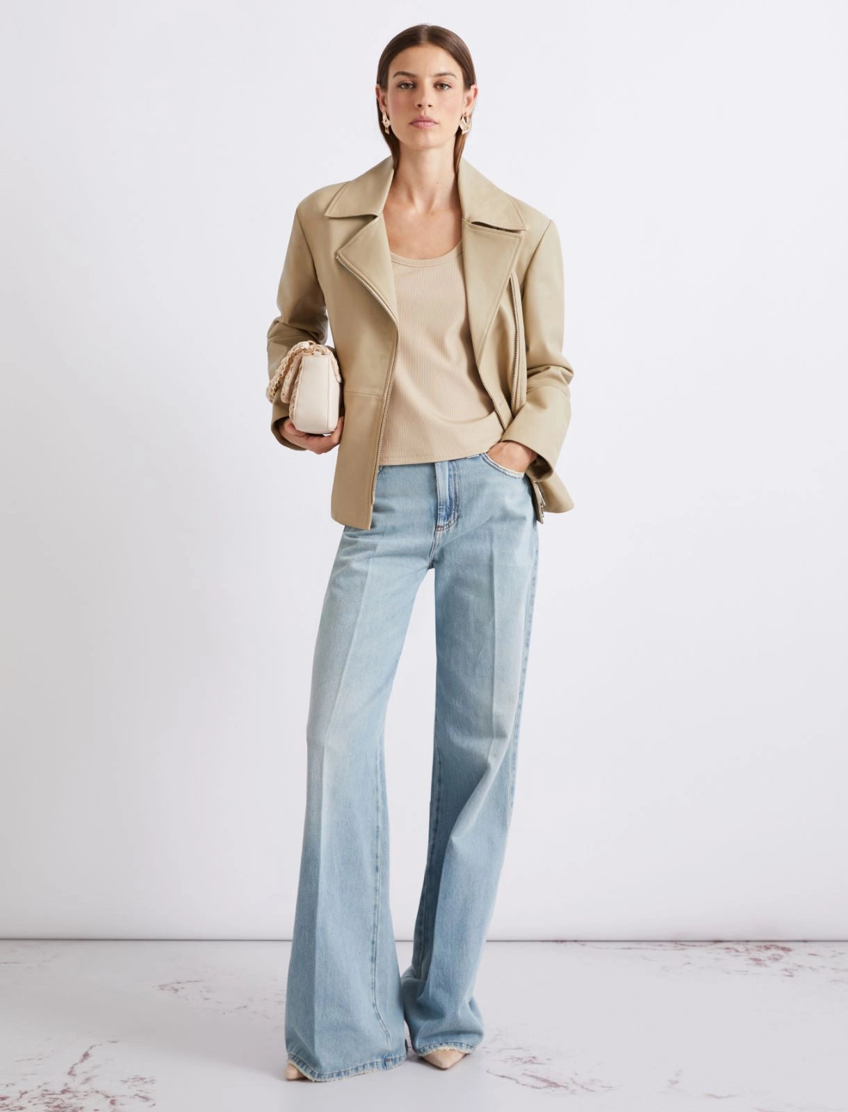 Marella Sport Beige Rib Knit Sleeveless Jersey Top MLSNATALE