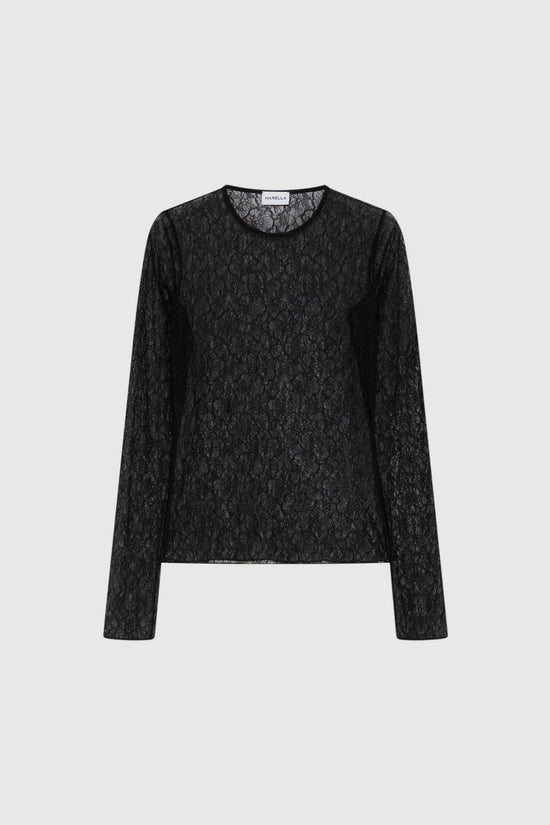 Marella stretch lace top Ebano