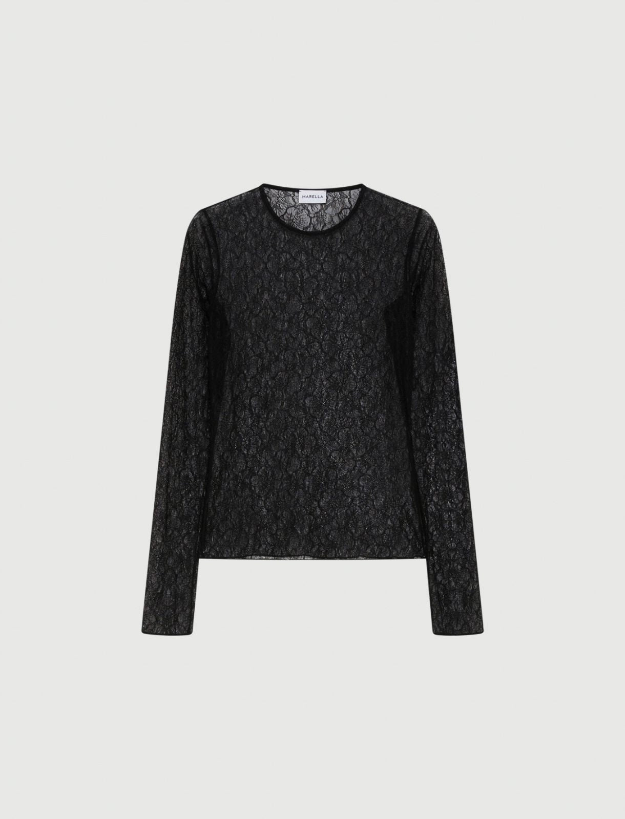 Marella stretch lace top Ebano