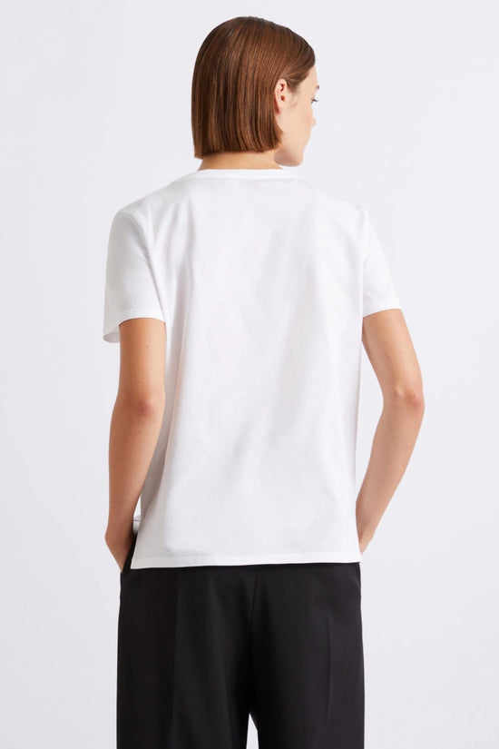 Marella White Pure Cotton Jersey Short Sleeve T-Shirt