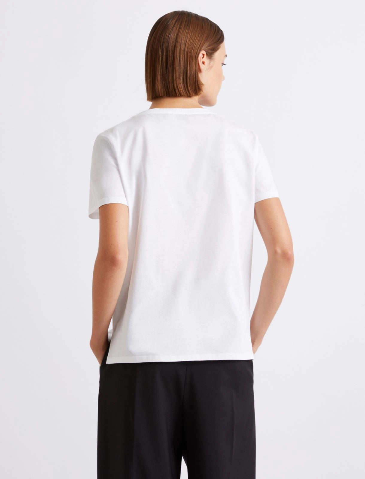 Marella White Pure Cotton Jersey Short Sleeve T-Shirt