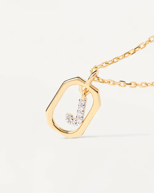 PDPaola mini gold letter J necklace CO02-521