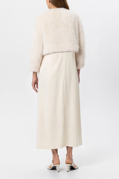 Luisa Cerano Eggshell Short Faux Fur Jacket