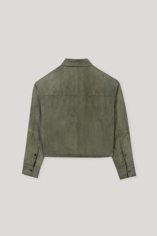 Luisa Cerano suede shirt jacket khaki 428013