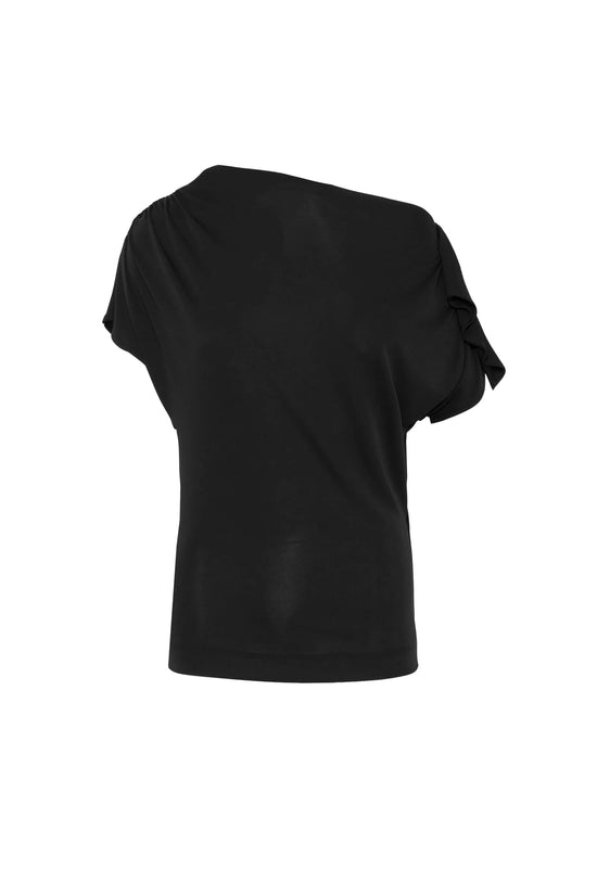 Beatrice B Black Off Shoulder Top with Gathered Details 26FE4362