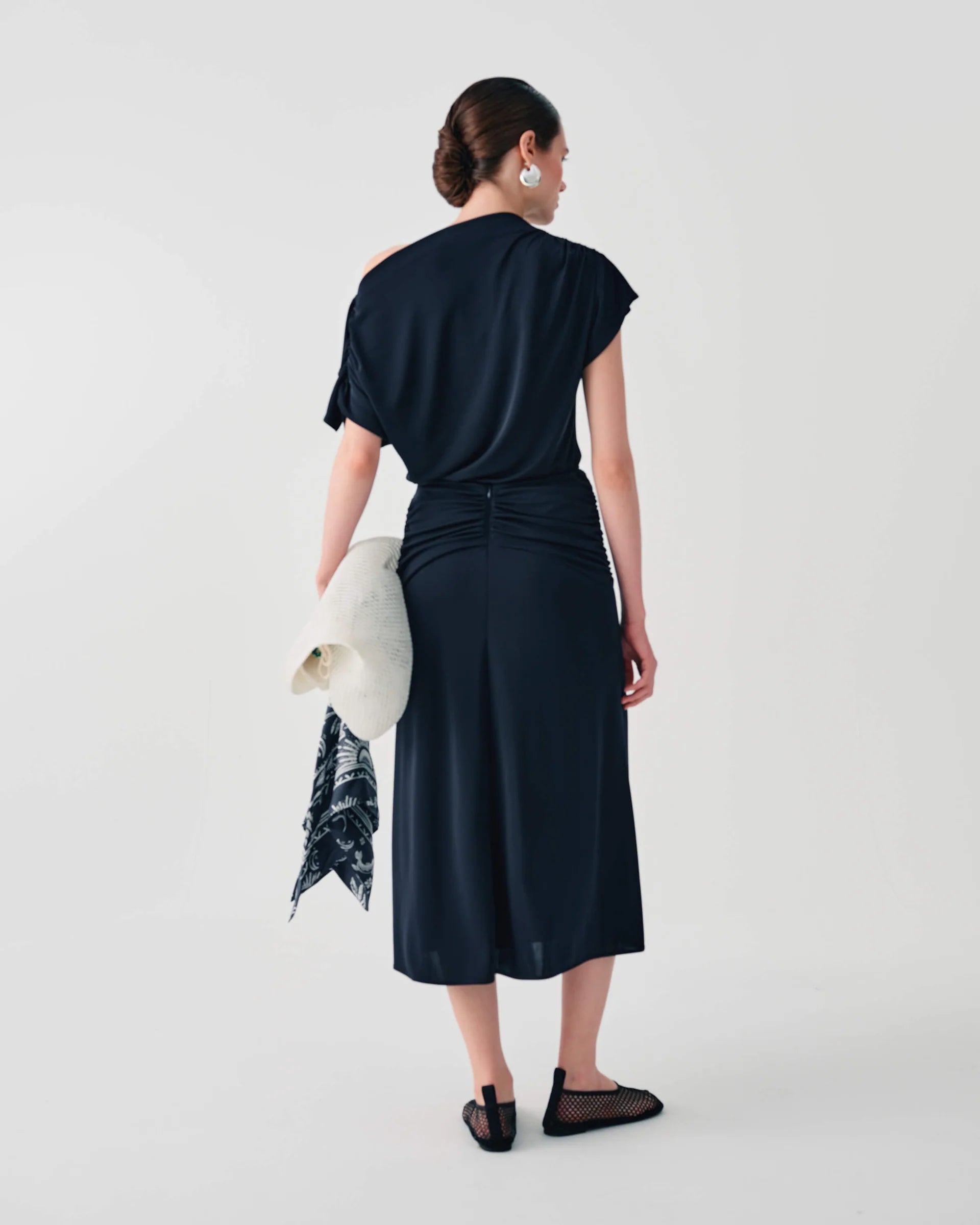 Beatrice B Black Off Shoulder Top with Gathered Details 26FE4362