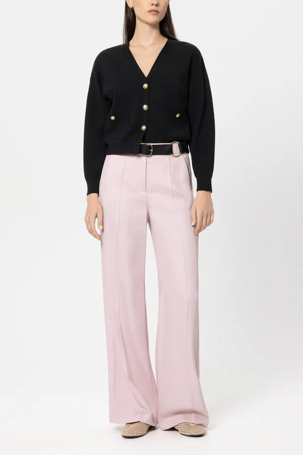 Luisa Cerano Black Fine Knit V-Neck Cardigan 438038