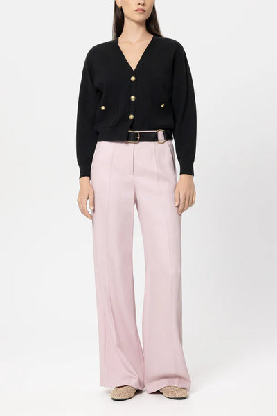 Luisa Cerano Black Fine Knit V-Neck Cardigan 438038