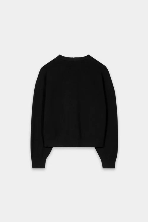 Luisa Cerano Black Fine Knit V-Neck Cardigan 438038