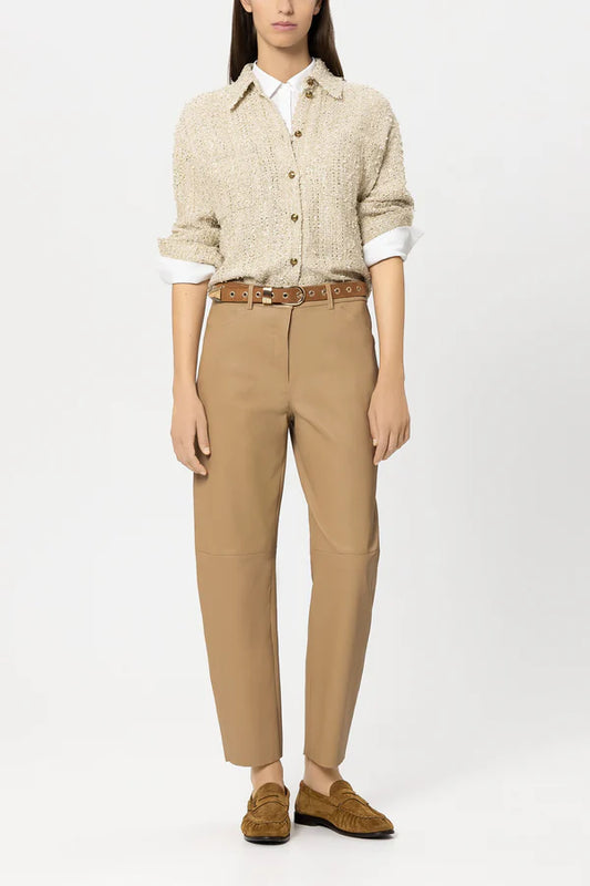 Luisa Cerano Cream Tweed Shirt Jacket 438057