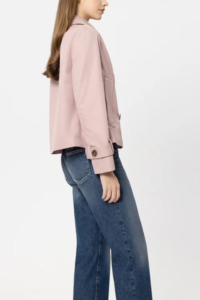 Luisa Cerano Pink Short Gaberdine Trench Coat 438536