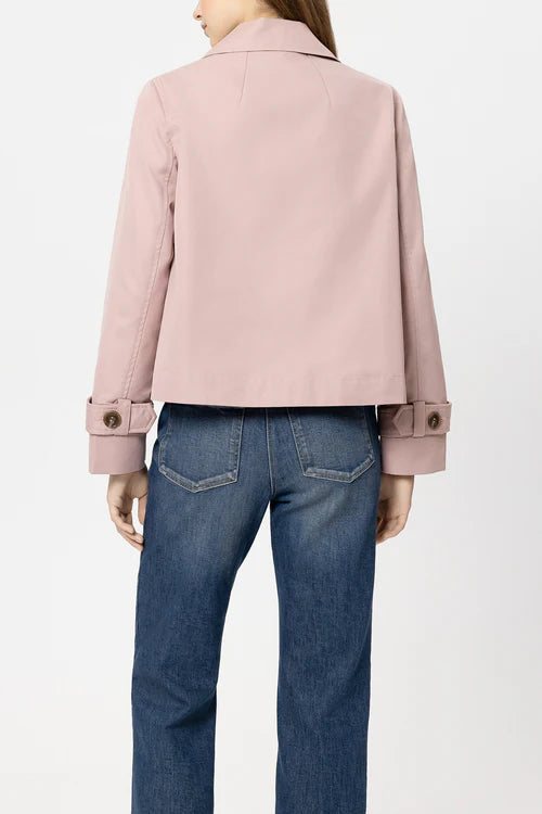 Luisa Cerano Pink Short Gaberdine Trench Coat 438536