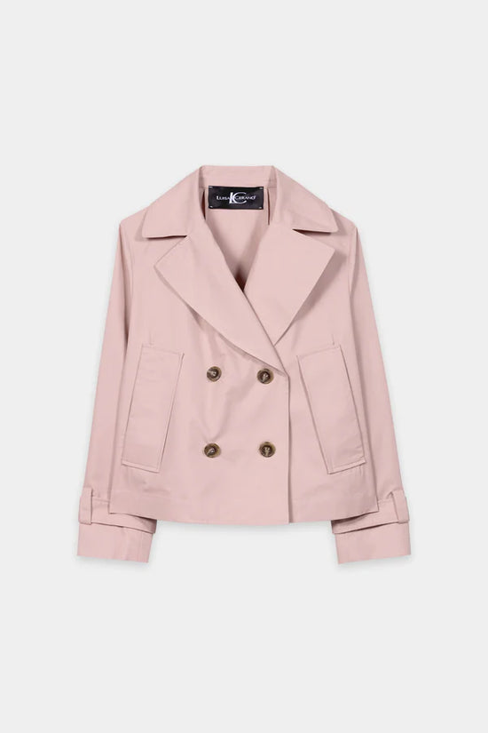 Luisa Cerano Pink Short Gaberdine Trench Coat 438536
