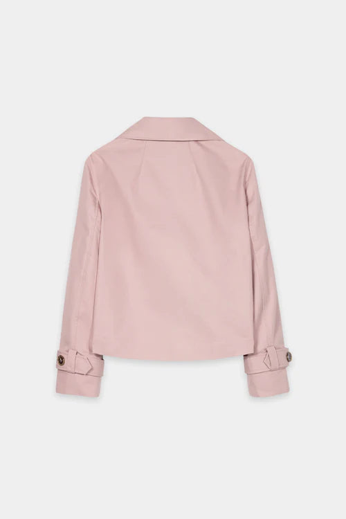 Luisa Cerano Pink Short Gaberdine Trench Coat 438536