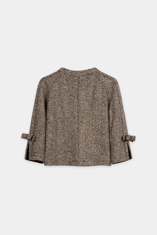 Luisa Cerano Herringbone Collarless Jacket