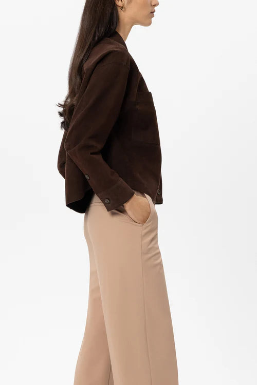 Luisa Cerano Chestnut Suede Shirt Jacket 448119