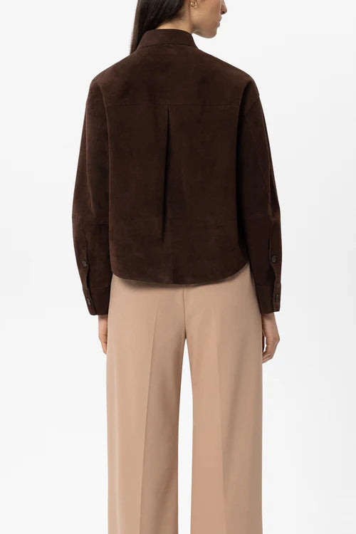 Luisa Cerano Chestnut Suede Shirt Jacket 448119