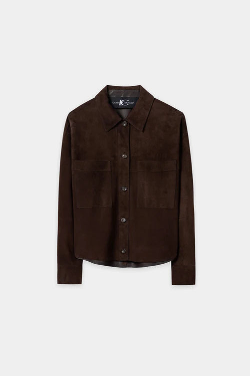 Luisa Cerano Chestnut Suede Shirt Jacket 448119