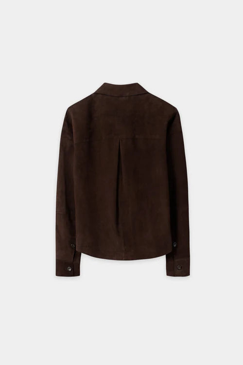 Luisa Cerano Chestnut Suede Shirt Jacket 448119