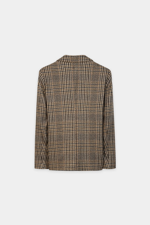 Luisa Cerano Brown Check Single-Button Jacket