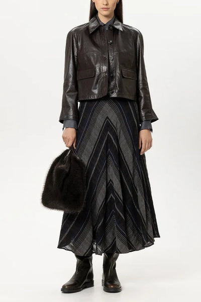 Luisa Cerano Truffle Lamb Nappa Leather Jacket 448130