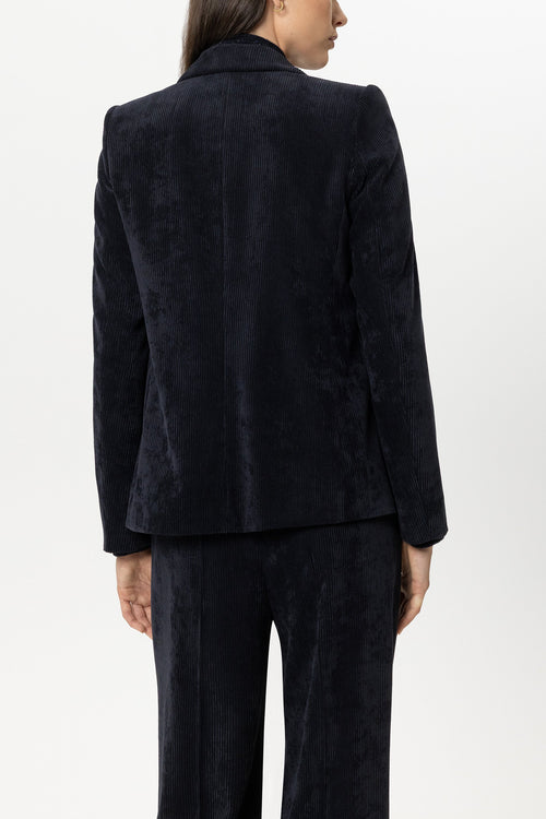 Luisa Cerano Navy Single-Button Corduroy Jacket