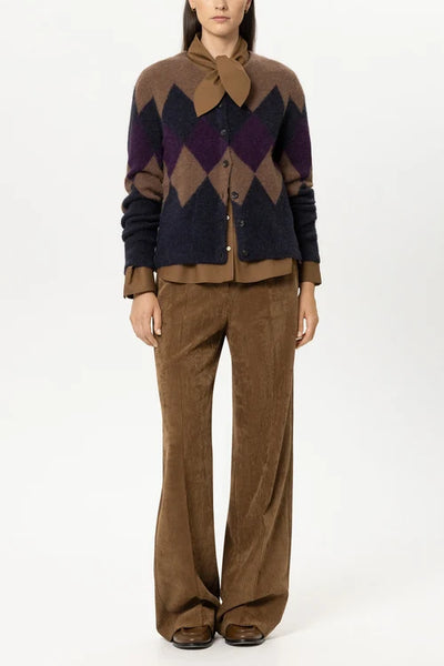 Luisa Cerano Multi Check Patterned Alpaca Blend Cardigan 448377