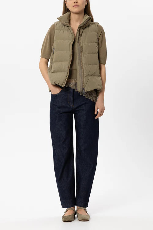 Luisa Cerano Sage Quilted Down Taffeta Gilet