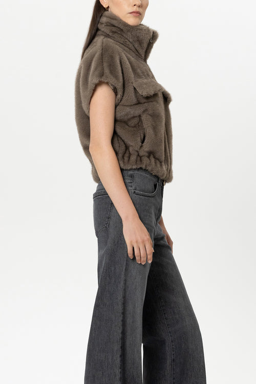 Luisa Cerano Faux Mink Fur Gilet