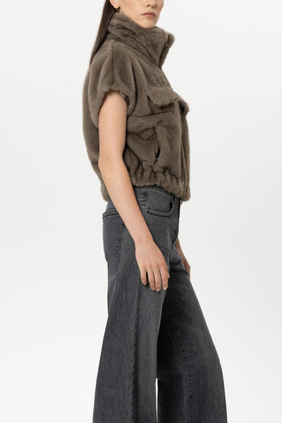 Luisa Cerano Faux Mink Fur Gilet 448454