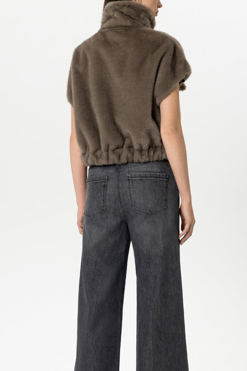 Luisa Cerano Faux Mink Fur Gilet