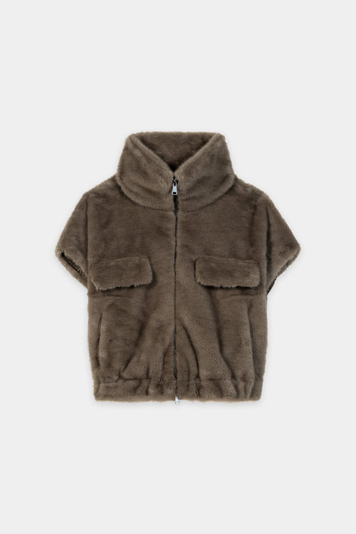Luisa Cerano Faux Mink Fur Gilet