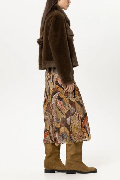 Luisa Cerano Caramel Faux Mink-Effect Jacket 448551