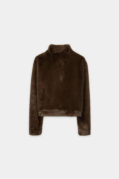 Luisa Cerano Caramel Faux Mink-Effect Jacket