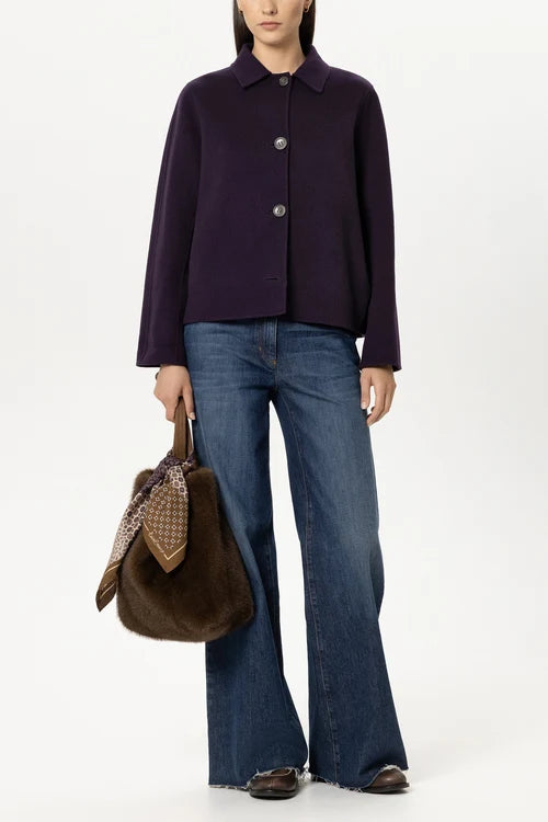 Luisa Cerano Plum Double-Face Jacket