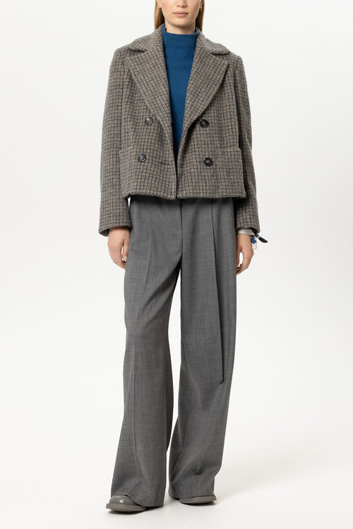 Luisa Cerano Heather Wool-Blend Pea Coat
